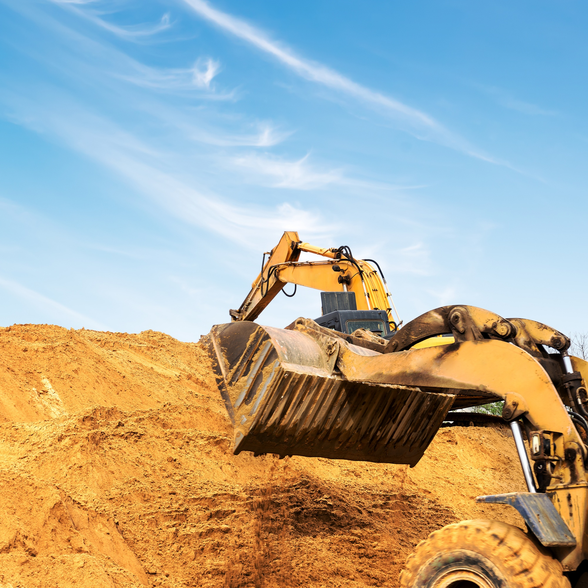 New Digger Working Excavation Site